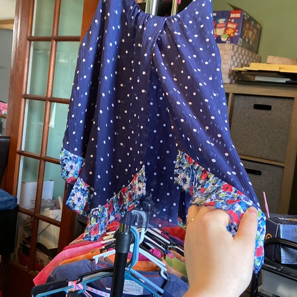 Navy, polkadotted tank top - Picture 2 of 3